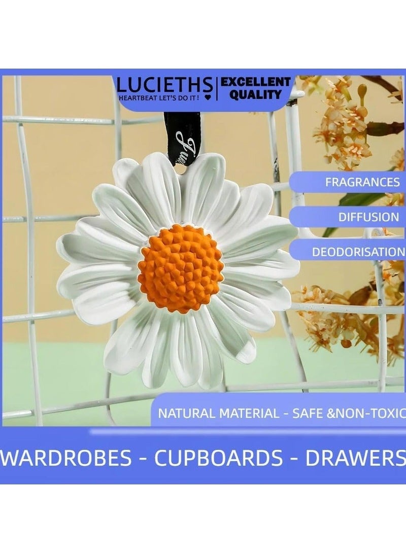 Captaintech Scented Sachet Daisy Decorations - Closet Air Freshener for Lasting 180 Days, 7 Fragrance Hanging Aromatherapy, Air Freshener Bags for Drawers, Closets, Cars (7Pcs) - Image 2