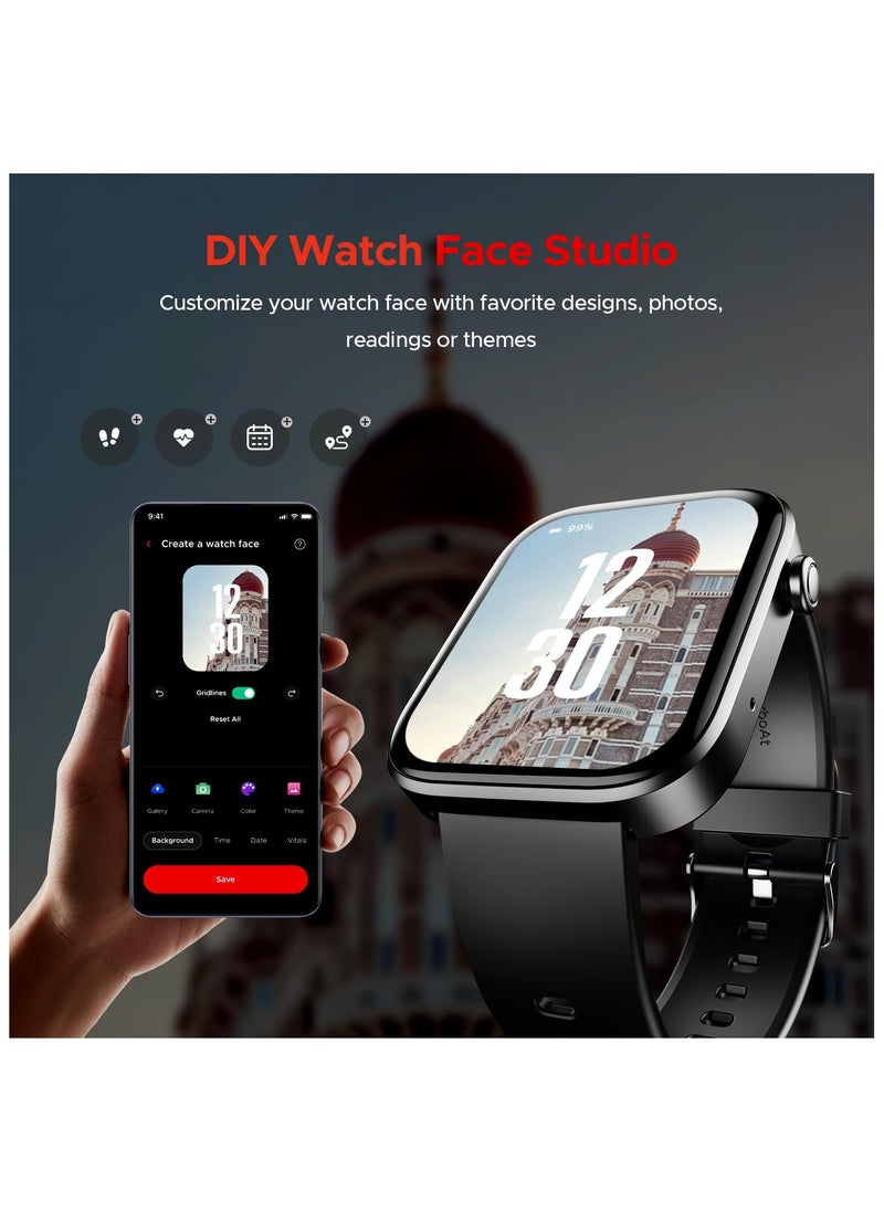 Generic - boAt Storm Call 3 w/Turn-by-Turn Navigation, 1.83" (4.6 cm) HD Display, Bluetooth Calling, Crest+ OS, QR Tray, Watch Face Studio, Coins, Emergency SOS Smart Watch for Men & Women(Active Black) - Image 1
