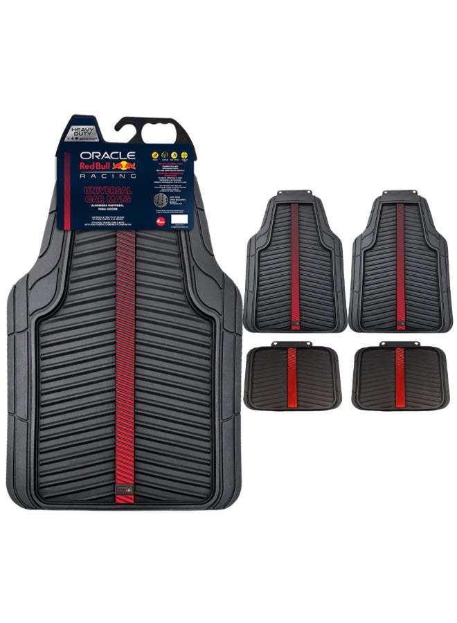 ريد بول أوراكل ريسينغ سجادة أرضيات السيارات شديدة التحمل 4 قطع بمقاس عالمي أسود وأحمر 80 × 4 × 50 سم RBCMHD24BR - Image 1