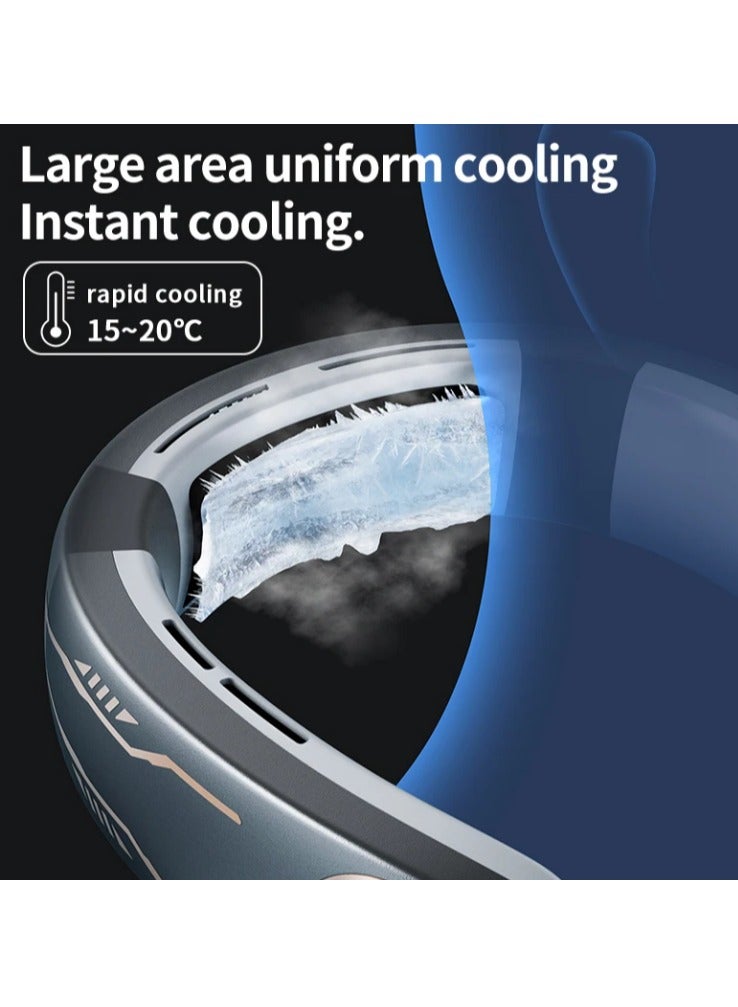 Portable Neck Cooling Fan, Triple Turbo Fan, 360° Air Flow, 15-20°C Rapid Cooling, LED Light - Image 3
