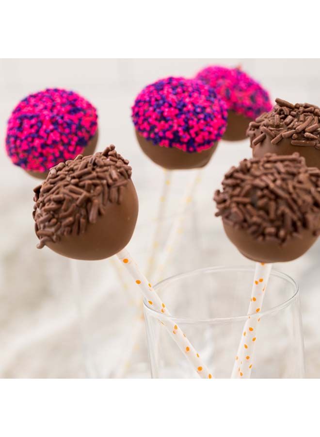 Restaurantware 5.9 Inch Cake Pop Sticks, 100 Durable Lollipop Sticks - Sturdy, Multipurpose, Polka Dots Paper Colored Cake Pop Sticks, Food Grade, For Desserts Or Crafts - Image 5