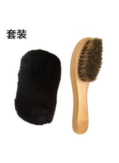 Curved bristle brush + small wiping gloves