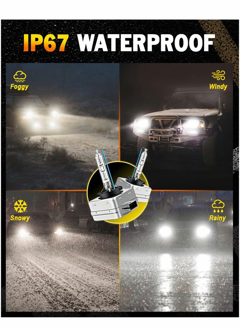Generic HID Headlight Bulb, D3S 500% Brightness 16000LM, 6000K White, OEM Xenon Replacement Bulbs Plug and Play 66340 42403 42302（2 PCS）  - Image 3