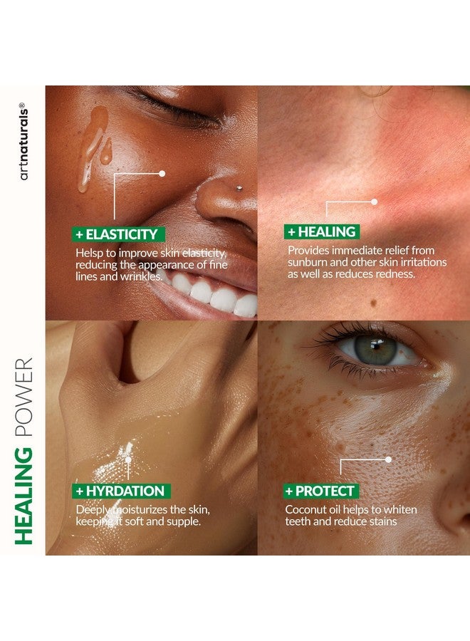 artnaturals Aloe Vera Gel Set - JUMBO 20oz (99% Pure Organic) - Sunburn Relief & Hydration for Face, Body, Scalp & Hair - Calming Moisturizer After Sun Exposure - Freshly Harvested within 12 Hours - Image 3