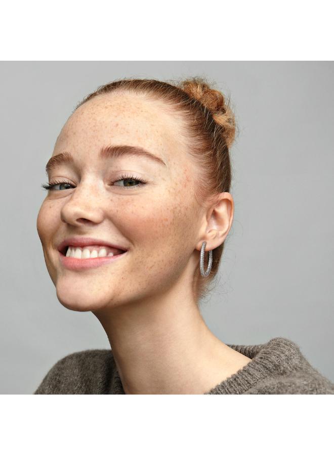 PANDORA Sparkle & Hearts Hoop Earrings - Image 3