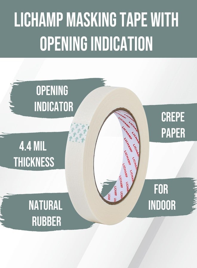 Lichamp Masking Tape for General Purpose Painting, 3/4 inch x 55 Yards x 12 Rolls (660 Yards Total), with Quick Opening Indications, Beige White - Image 3