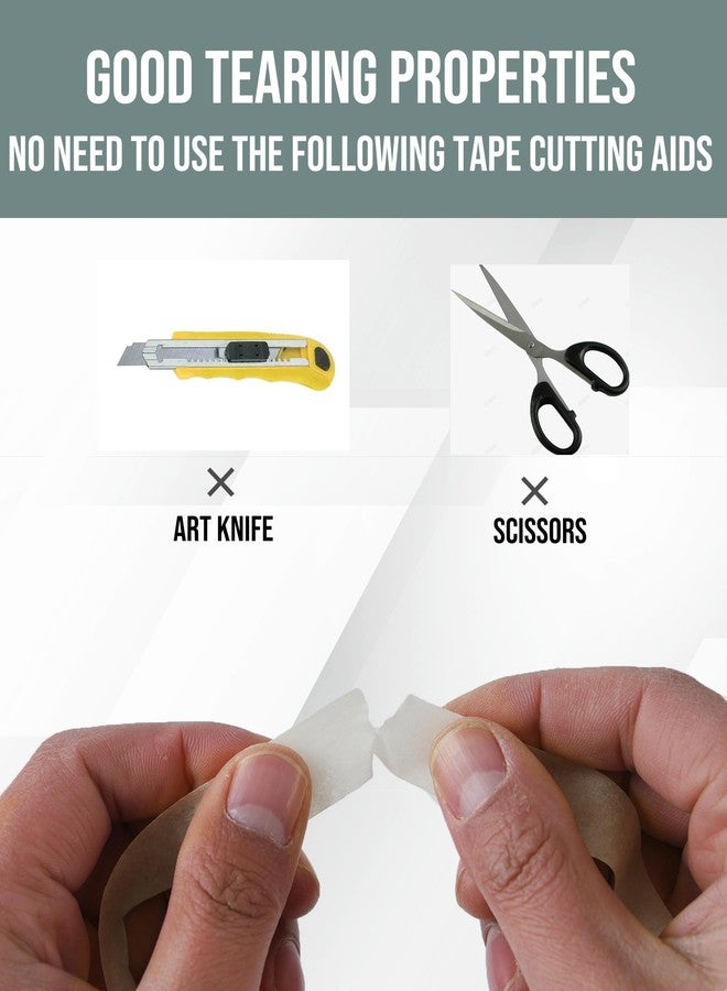 Lichamp Masking Tape for General Purpose Painting, 3/4 inch x 55 Yards x 12 Rolls (660 Yards Total), with Quick Opening Indications, Beige White - Image 4