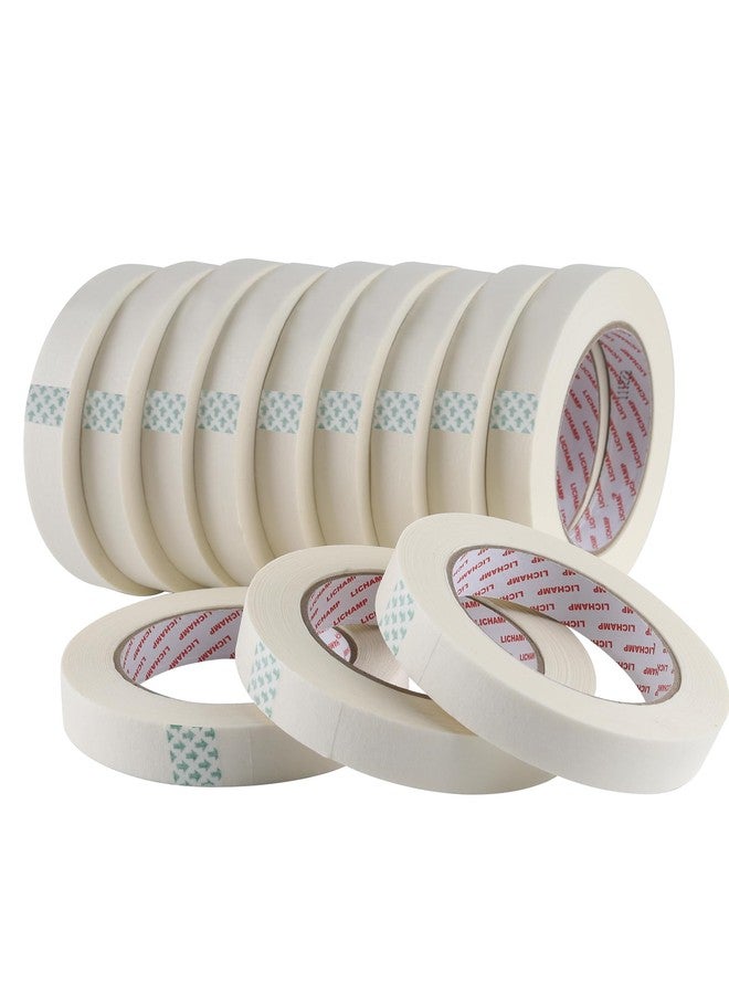 Lichamp Masking Tape for General Purpose Painting, 3/4 inch x 55 Yards x 12 Rolls (660 Yards Total), with Quick Opening Indications, Beige White - Image 1