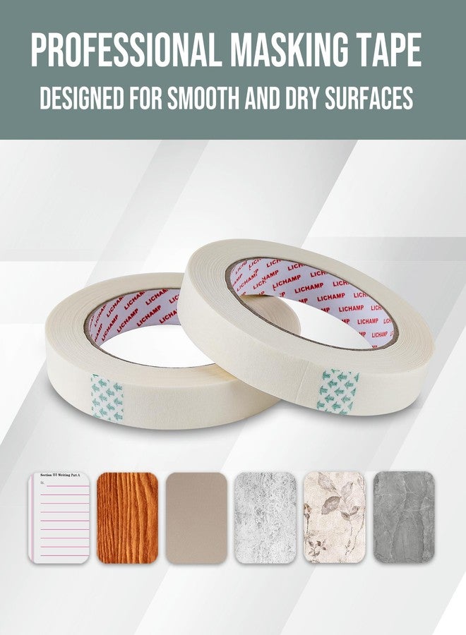 Lichamp Masking Tape for General Purpose Painting, 3/4 inch x 55 Yards x 12 Rolls (660 Yards Total), with Quick Opening Indications, Beige White - Image 5