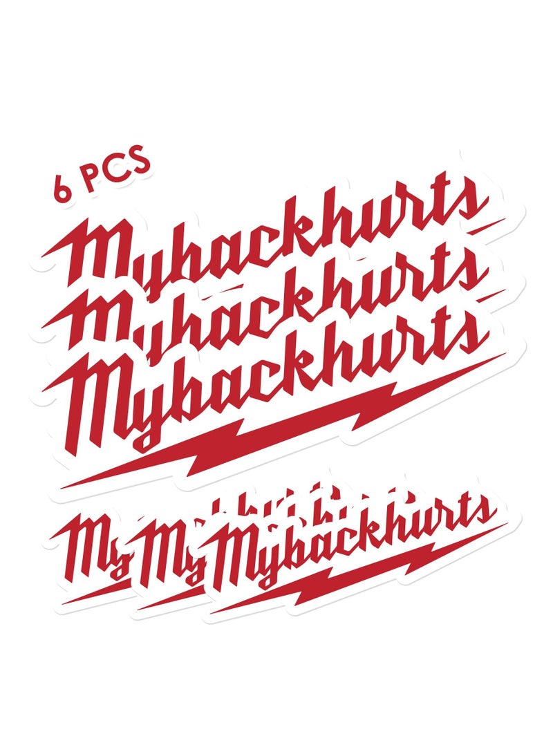 SYOSI "My Back Hurts" Themed Helmet Stickers, Humorous Car Stickers, Blue Collar Worker Hard Hat Decals Comical Car Bumper Stickers for Car, Bumper, Hardhat, Welding Helmet, Tool Box, Water Bottles - Image 1