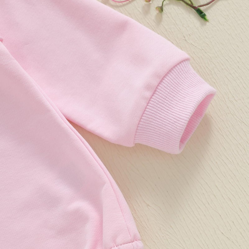 GOOCHEER Cousin Crew Matching Outfit Kids Newborn Baby Girl Bubble Romper Long Sleeve Toddler Girl Sweatshirt Clothes Fall (Pink Romper, 3-6 Months) - Image 5