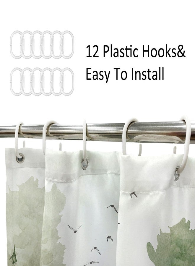 Newsely Rustic Nursery Woodland Animals Shower Curtain for Kids 60Wx72H Inch Cute Wildlife Country Safari Bear Deer Plant Bathroom Set for Children Waterproof Bath Decoration Accessories Home Decor - Image 5