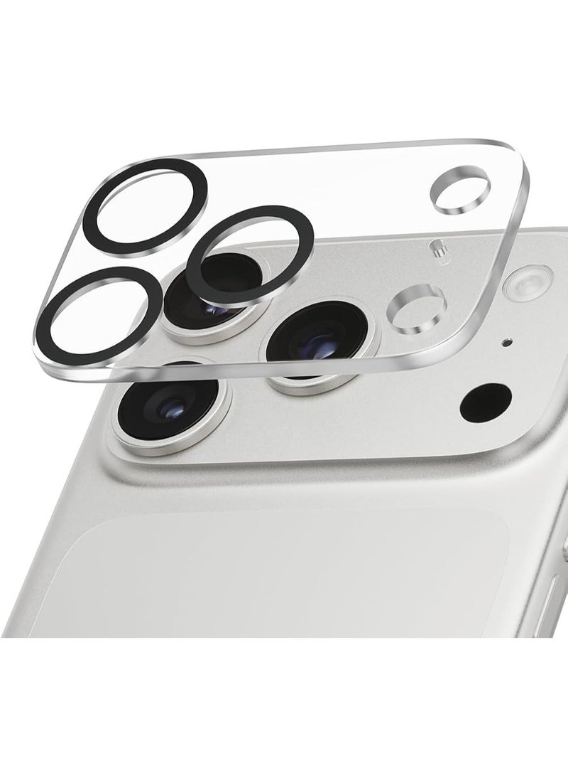لاكوز واقي عدسة الكاميرا Lacoz لهاتف iPhone 18 Pro Max - زجاج شفاف عالي الدقة ومقاوم للخدش مع حماية كاملة لبروز الكاميرا - لون فضي - Image 2