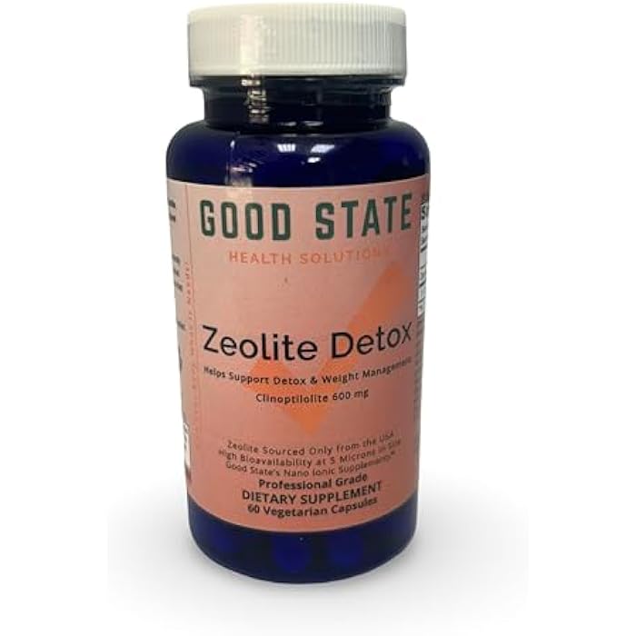 Good State Zeolite Detox - Clinoptilolite 600 mg per Veggie Capsule - 60 Capsules - USA Supply