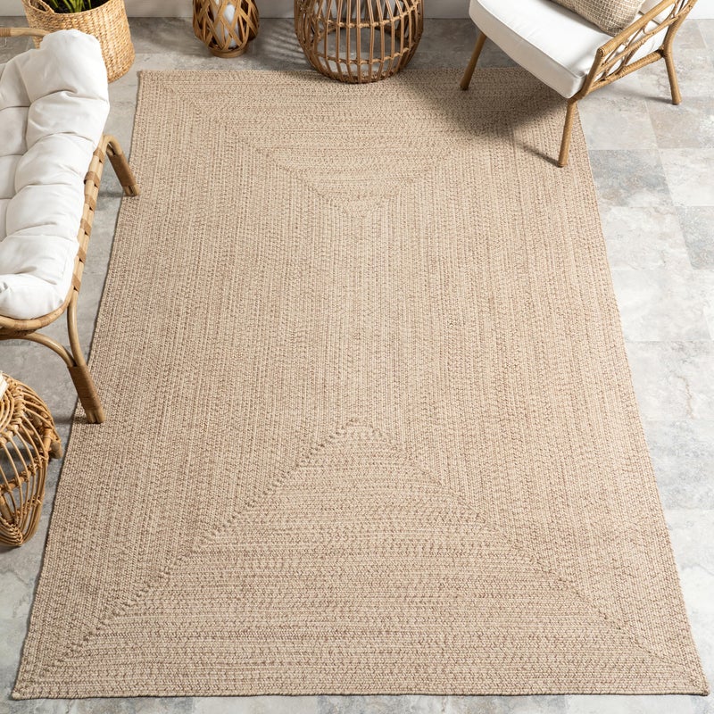 nuLOOM 5' x 8' Solid Hand Braided Indoor/Outdoor Area Rug, Pet-Friendly, High Traffic, Weather Resistant, for Patio, Balcony, Bedroom, Living Room, Dining Room, Wynn Tan - Image 2