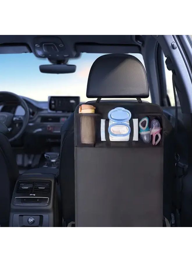 1pc Black Car Seat Organizer With Ipad Holder Heavy Duty Oxford Cloth Multi Pocket Storage Bag Compatible With Suv Sedan Truck Space Saving Design For Rear Seat Backseat Or Trunk Ideal For Road Trips Everyday Use Vehicle Organization - Image 4