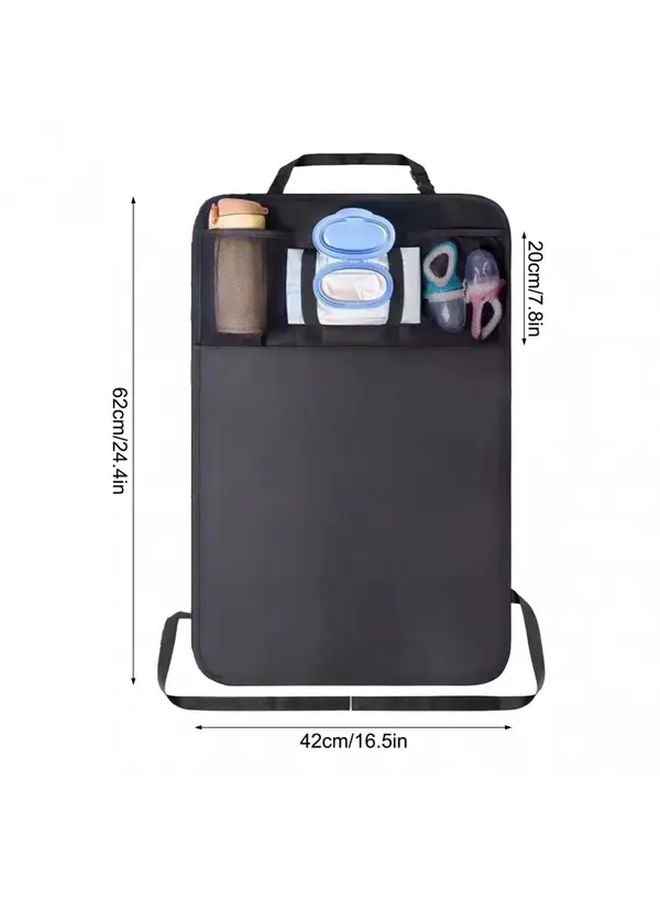 1pc Black Car Seat Organizer With Ipad Holder Heavy Duty Oxford Cloth Multi Pocket Storage Bag Compatible With Suv Sedan Truck Space Saving Design For Rear Seat Backseat Or Trunk Ideal For Road Trips Everyday Use Vehicle Organization - Image 2