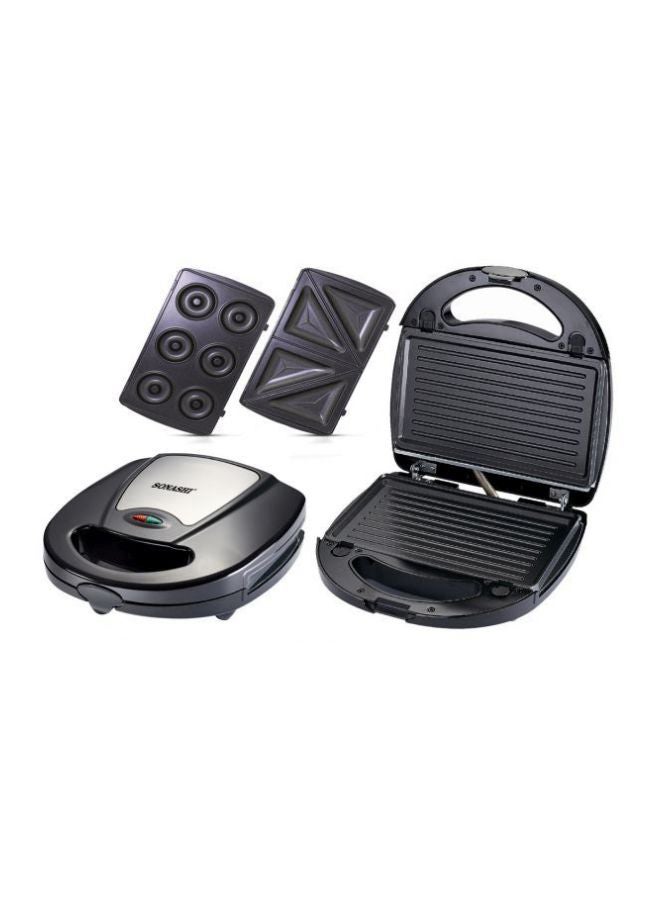 Saachi 7 In 1 Multi Snack Maker NL-7M-1533-BK With Removable Plates 2 Slices 760 W NL-7M-1533-BK Black - Image 4