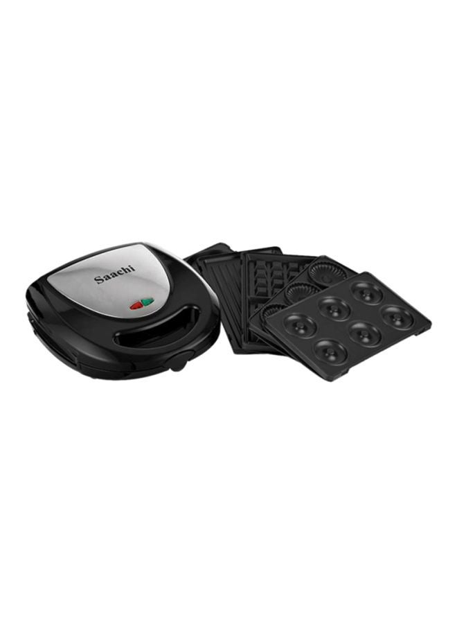 Saachi 7 In 1 Multi Snack Maker NL-7M-1533-BK With Removable Plates 2 Slices 760 W NL-7M-1533-BK Black - Image 1