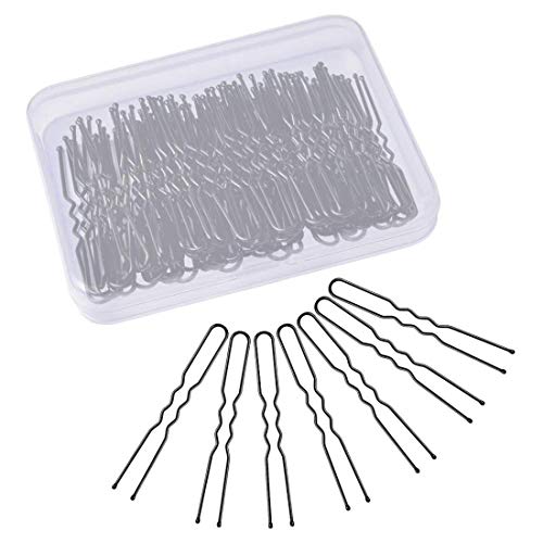 MANODHRUVA Black U Shape Juda Pins with Storage Box for Women - 100 Pieces - Image 1