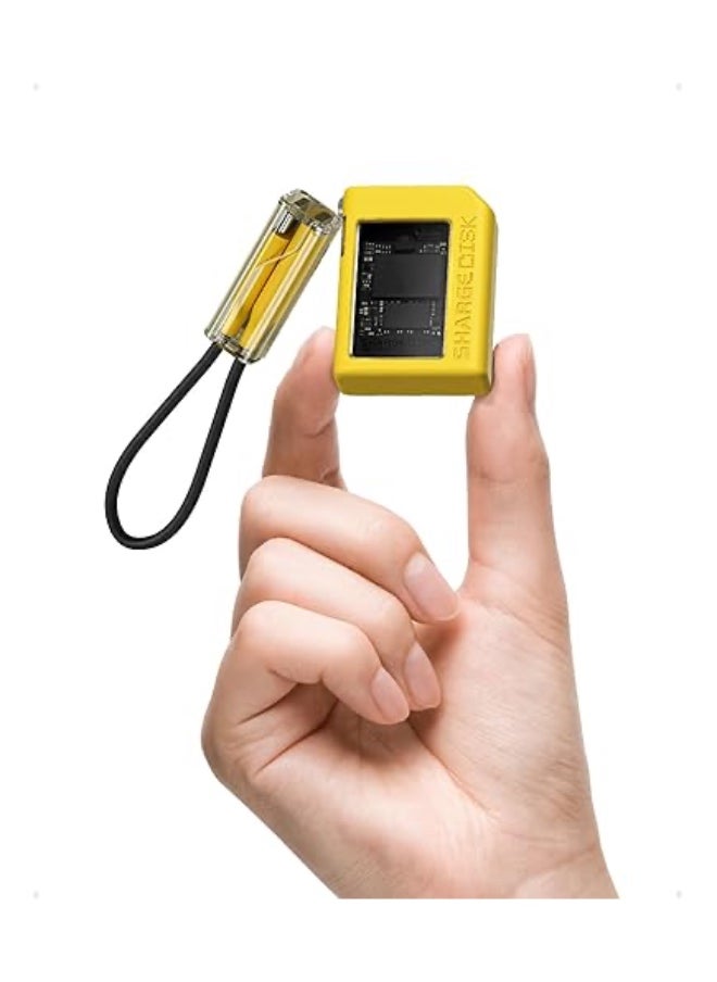 SHARGE Sharge Disk M.2 NVMe SSD Enclosure with Active Cooling System, 10Gbps USB C 3.2 Gen2, Enclosure NVMe Reader Supports M Keys and Size 2230 SSDs, Yellow  - Image 1