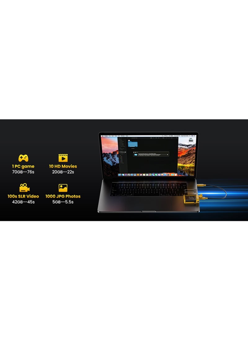 SHARGE Sharge Disk M.2 NVMe SSD Enclosure with Active Cooling System, 10Gbps USB C 3.2 Gen2, Enclosure NVMe Reader Supports M Keys and Size 2230 SSDs, Yellow  - Image 5