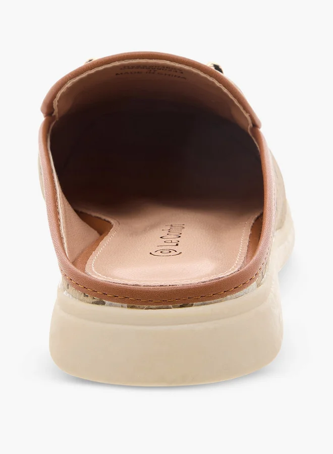 Le Confort Monogram Print Slip-On Mules