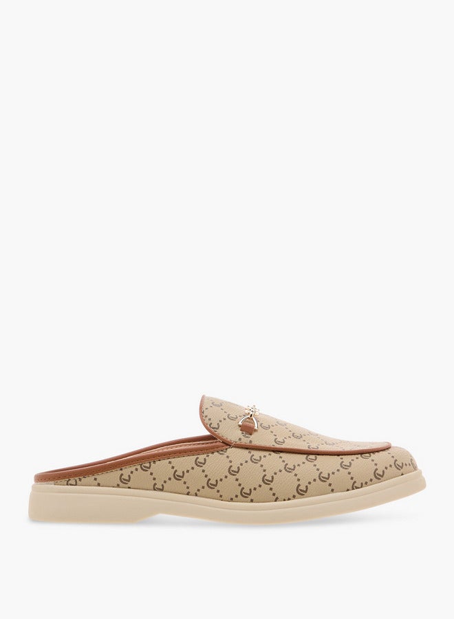 Le Confort Monogram Print Slip-On Mules  - Image 3