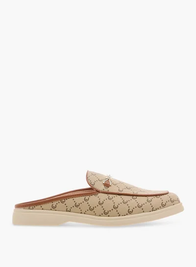 Le Confort Monogram Print Slip-On Mules