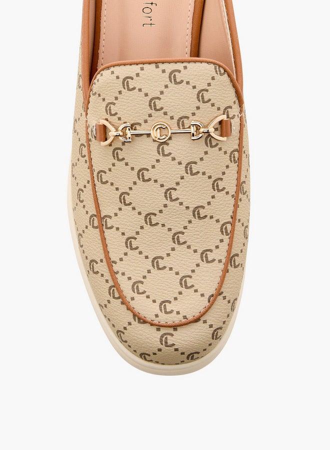 Le Confort Monogram Print Slip-On Mules - Image 4
