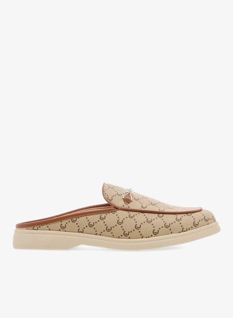 Le Confort Monogram Print Slip-On Mules