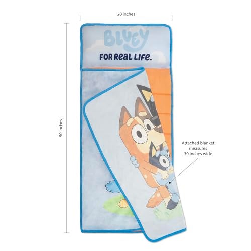 Bluey Kids Nap-Mat Set – Includes Pillow and Plush Blanket – Great for Boys or Girls Napping During Daycare or Preschool - Fits Young Children Aged 3-5 - Image 2