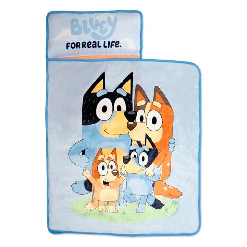 Bluey Kids Nap-Mat Set – Includes Pillow and Plush Blanket – Great for Boys or Girls Napping During Daycare or Preschool - Fits Young Children Aged 3-5 - Image 1
