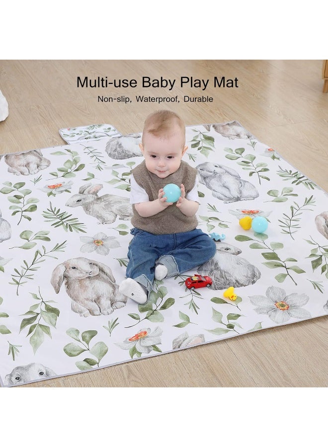 Insular Baby Splat Mat for Under High Chair/Arts/Crafts, Anti Slip and Waterproof Splash Mat for Floor, Portable Picnic Mat, 51x51 Inch, Rabbit - Image 5