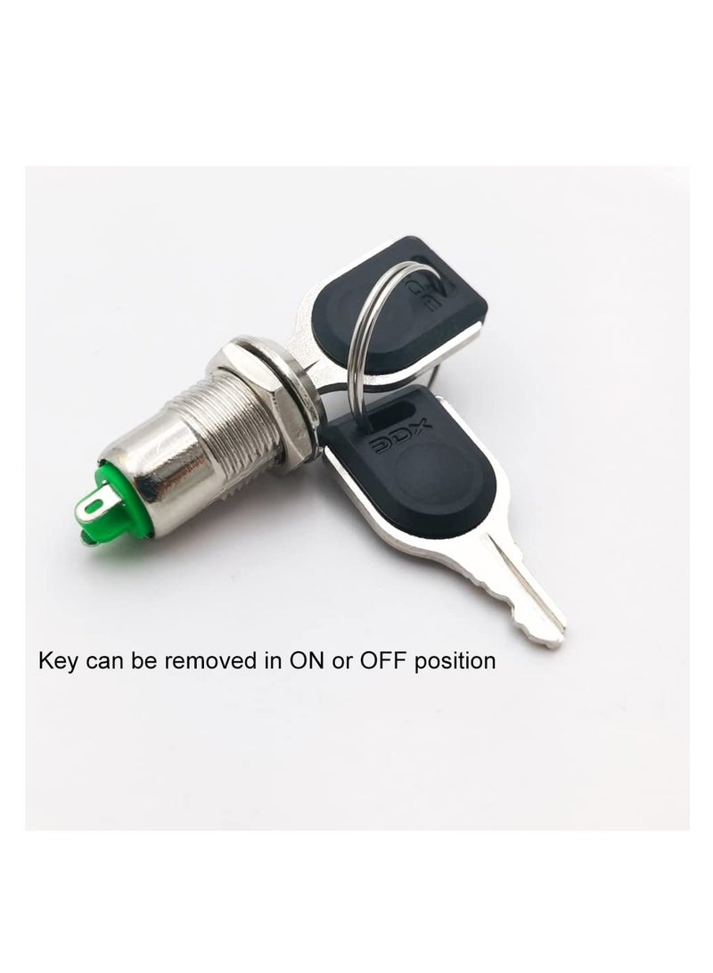 Cobest 12mm On/Off Metal Key Lock, Switch Key Switch Lock Maintained Latching Key Switch, Made of High-quality Zinc Alloy Material, Anti-Corrosion, Anti-rust, Small in Size, Sturdy and Durable (Pack of 5) - Image 2
