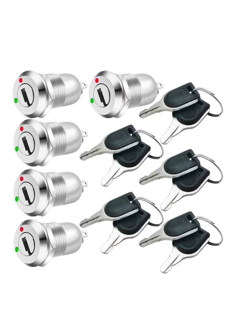 Cobest 12mm On/Off Metal Key Lock, Switch Key Switch Lock Maintained Latching Key Switch, Made of High-quality Zinc Alloy Material, Anti-Corrosion, Anti-rust, Small in Size, Sturdy and Durable (Pack of 5) - Image 1