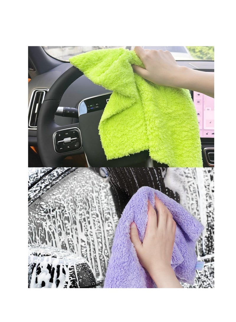 Excefore قطعة قماش ميكروفايبر لتنظيف السيارات، منشفة ميكروفايبر للسيارات فائقة الامتصاص - قماش تجفيف السيارات، تلميع، قطعة قماش للتلميع والتفاصيل الداخلية للسيارة والمنزل للتجفيف والغسيل والتفاصيل - Image 4