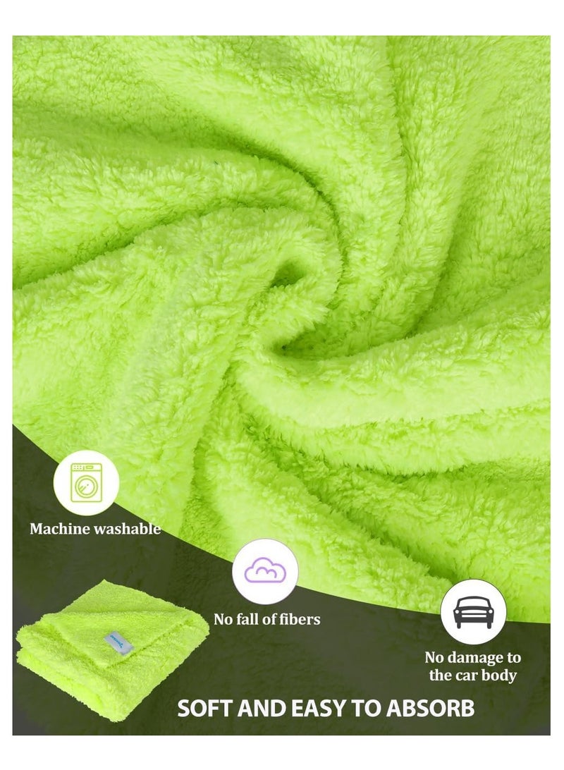 Excefore قطعة قماش ميكروفايبر لتنظيف السيارات، منشفة ميكروفايبر للسيارات فائقة الامتصاص - قماش تجفيف السيارات، تلميع، قطعة قماش للتلميع والتفاصيل الداخلية للسيارة والمنزل للتجفيف والغسيل والتفاصيل - Image 2