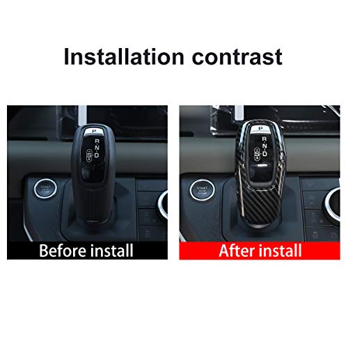 YIWANG Carbon Fiber Style ABS Car Center Gear Shift Head Cover Trim for Land Rover Defender 90 110 130 2020-2025 Auto Accessories (ABS-Carbon Fiber) - Image 2