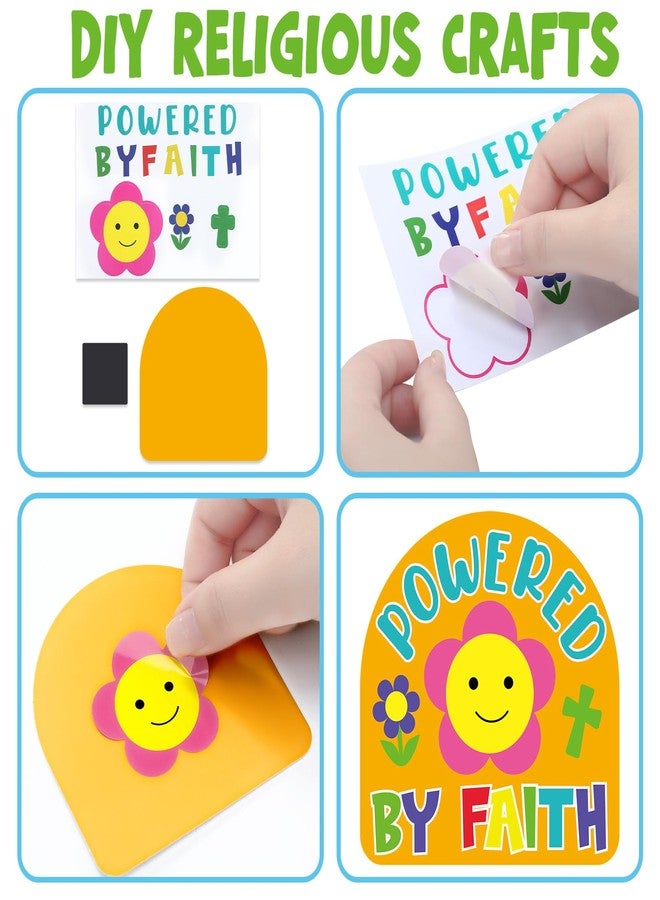 Trandraft 36 Sets Religious Crafts for Kids Bulk DIY Retro Faith Magnets Craft Kits Jesus Christian Groovy Gifts Jesus Loves You Paper Stickers for Classroom VBS Sunday School Home Church Activities - Image 3