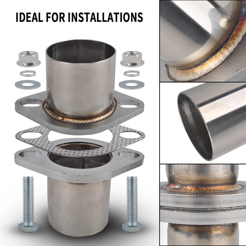 FGJQEFG Exhaust Flange Bolts Quick Fix Repair Pipe Kit with Gasket & Hardware, 2.5 Inch OD - Image 3