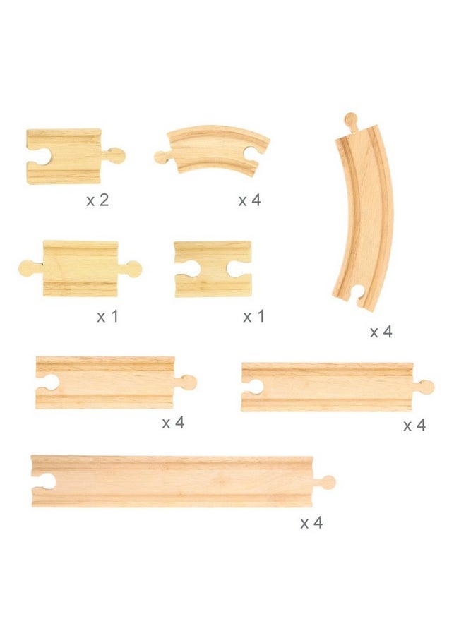 Bigjigs Rail Bigjigs Rail Product Name: Expansion Pack - 24 Pieces Curves and Straights - Compatible with Major Rail Brands  - Image 2