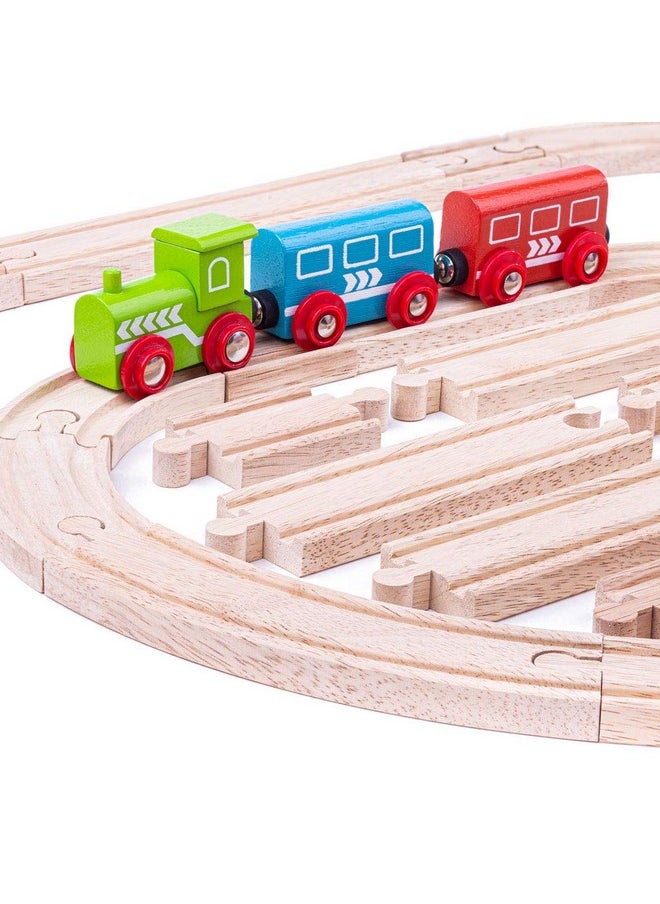Bigjigs Rail Bigjigs Rail Product Name: Expansion Pack - 24 Pieces Curves and Straights - Compatible with Major Rail Brands  - Image 5