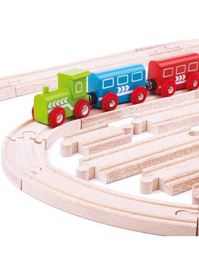 Bigjigs Rail Bigjigs Rail Product Name: Expansion Pack - 24 Pieces Curves and Straights - Compatible with Major Rail Brands  - Image 4