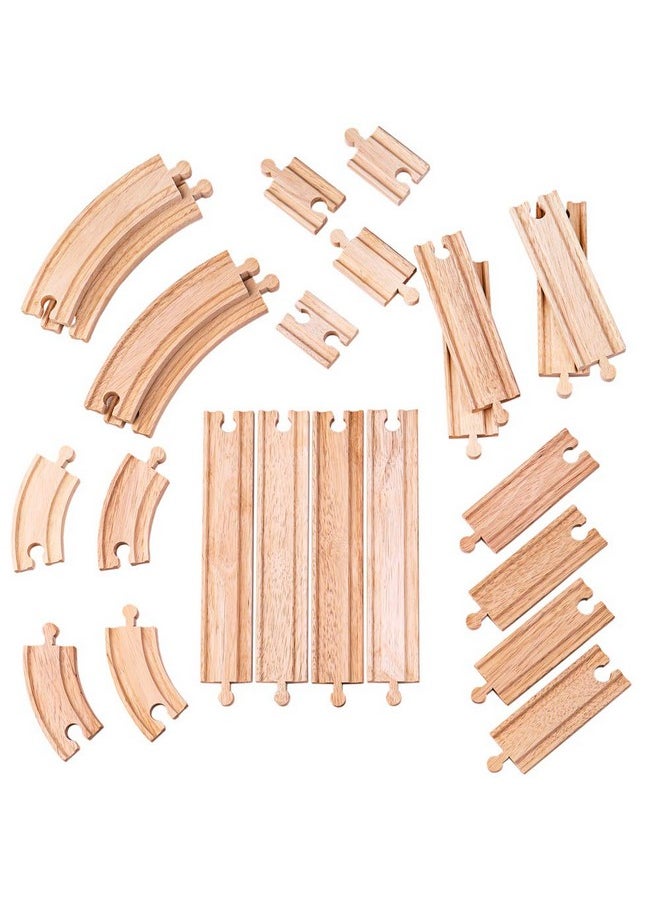 Bigjigs Rail Bigjigs Rail Product Name: Expansion Pack - 24 Pieces Curves and Straights - Compatible with Major Rail Brands  - Image 1