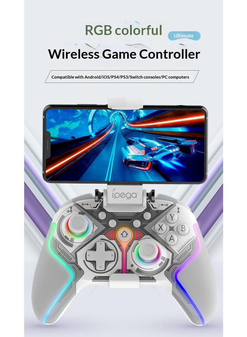 أبيجا أجهزة التحكم بالألعاب المتوافقة مع iPhone و Android و Windows Steam Deck، بالإضافة إلى وحدات تحكم DualShock اللاسلكية عبر البلوتوث ووحدات التحكم اللاسلكية للهواتف المحمولة (باللون الأبيض). - Image 3