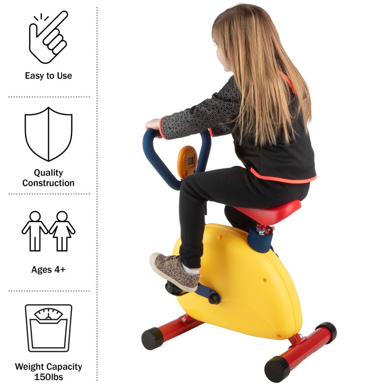 Hey! Play! Kids Exercise Bike - Indoor Stationary Cycle Riding Toy with Adjustable Seat - Kids Workout Equipment for Boys and Girls Ages 4 and Up by Hey Play - Image 3