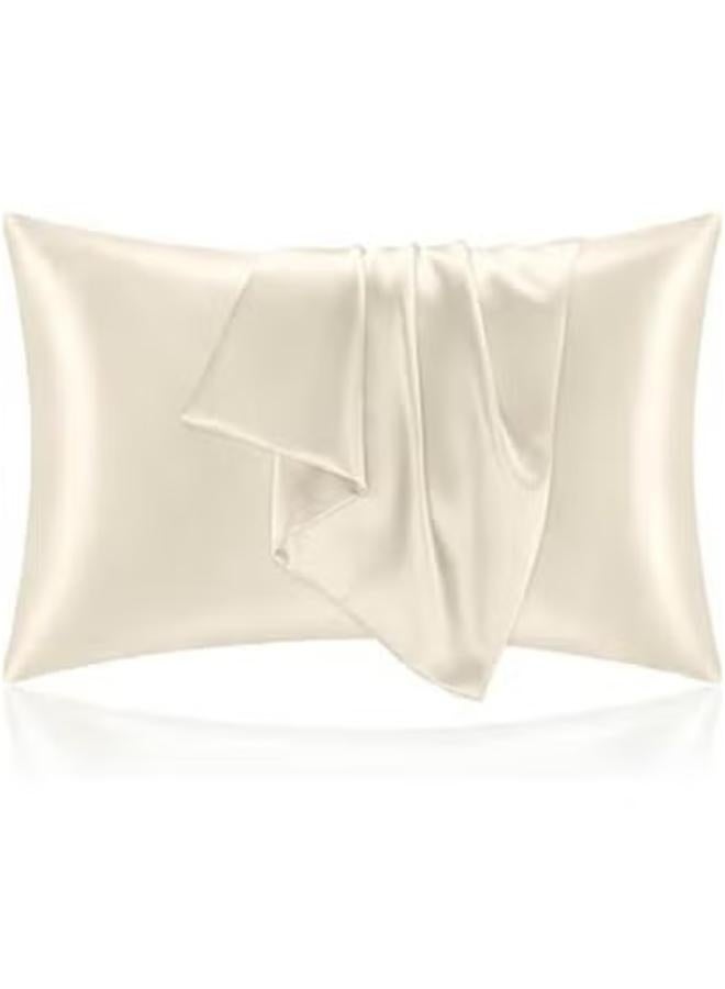 غطاء وسادة ساتان أبيض أنيق - ناعم وفخم - Pillowcase001  - Image 1