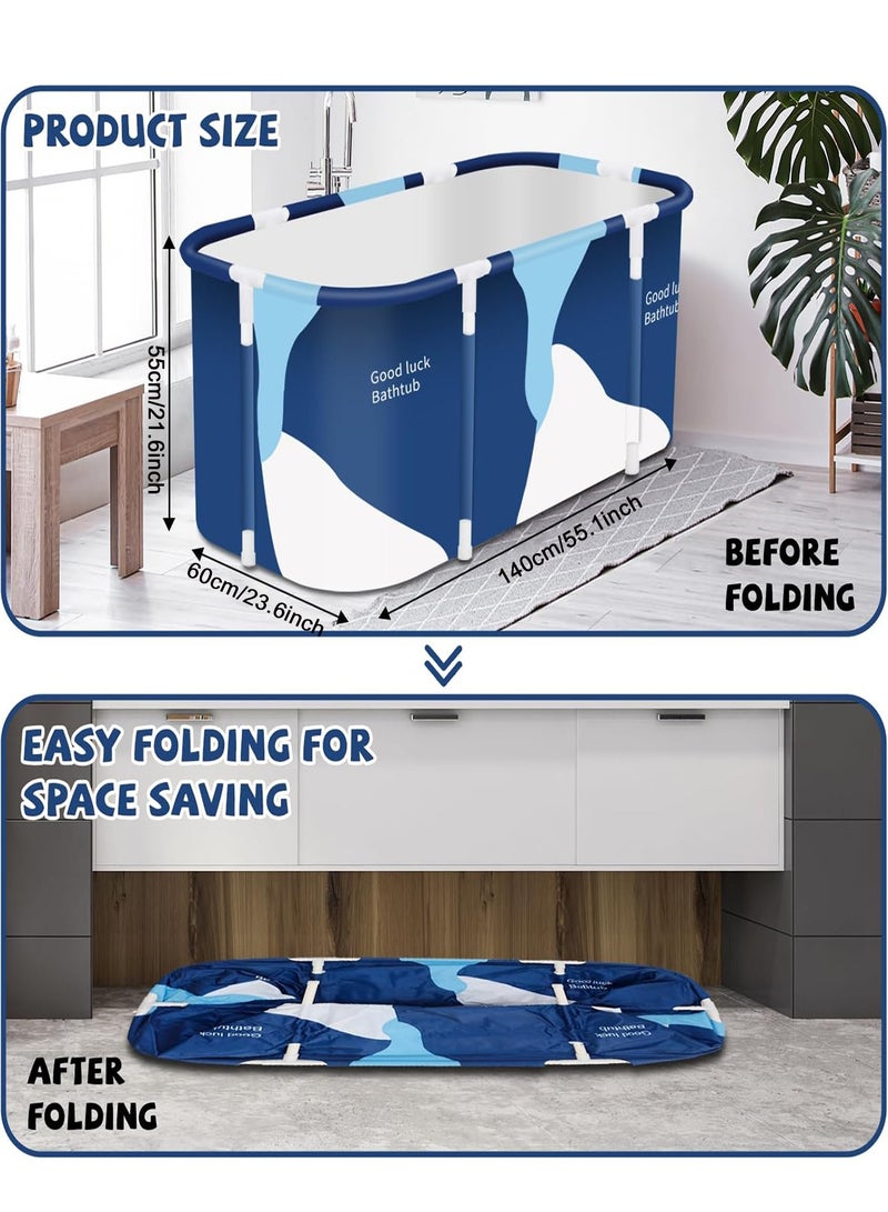 CUBEXELL Portable Foldable Bathtub,Portable Bathtub For Adults,Separate Family Bathroom SPA Tub,Soaking Standing Bath Tub For Shower Stall,Hot Bath Ice Bath,Efficient Maintenance Of Temperature (140cm/55inch) - Image 2