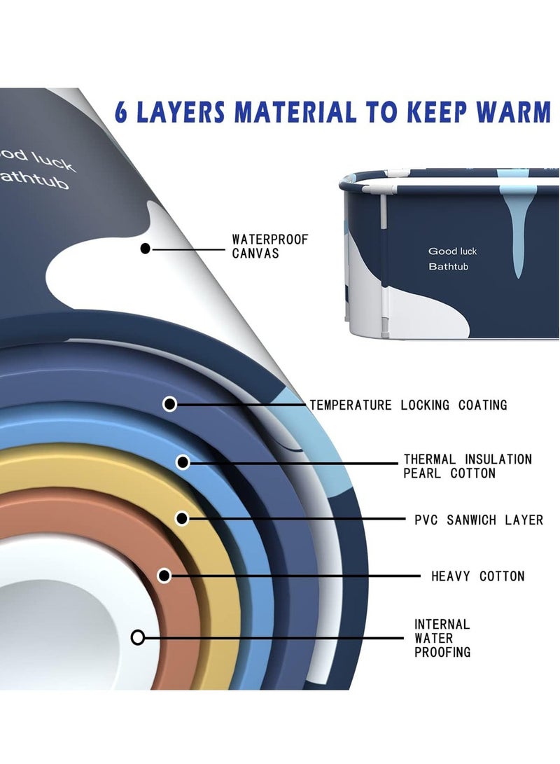 CUBEXELL Portable Foldable Bathtub,Portable Bathtub For Adults,Separate Family Bathroom SPA Tub,Soaking Standing Bath Tub For Shower Stall,Hot Bath Ice Bath,Efficient Maintenance Of Temperature (140cm/55inch) - Image 4